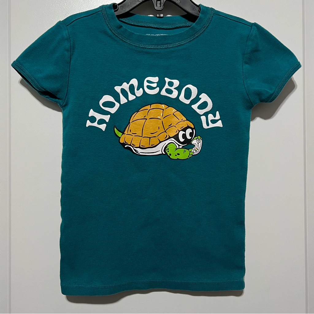 Old Navy Children’s Unisex “Homebody” Turtle Graphic Ss T-Shirt In Teal/Multi